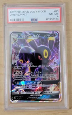 Umbreon GX 2017 Pokemon #80 - Sun & Moon - PSA 8 Near Mint! - Image 1