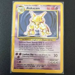 Pokemon Card Base Set Holo Alakazam 1/102 WOTC - Image 1