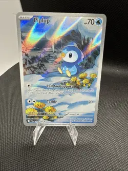 Pokemon TCG Piplup 098/094 – Phantasmal Flames – Illustration Rare – EN NM - Image 1