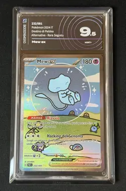 Pokemon TCG AiGrading 9.5 MEW EX BOLLA DESTINO DI PALDEA 232/091 - 2024 ITALIANO - Image 1