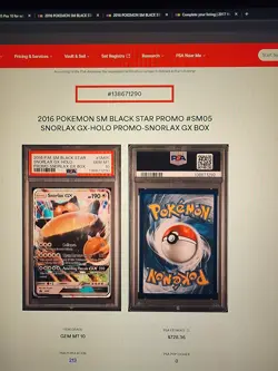 2016 POKEMON SM BLACK STAR PROMO SNORLAX GX BOX #SM05 SNORLAX GX-HOLO PSA 10 - Image 1