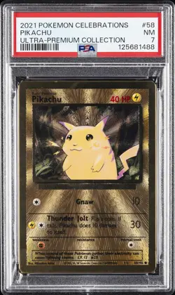 2021 POKEMON CELEBRATIONS ULTRA-PREMIUM COLLECTION #58 PIKACHU PSA 7 - Image 1
