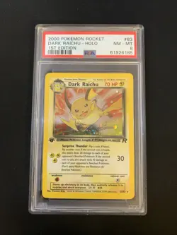 Pokemon TCG PSA 8 DARK RAICHU 83/82 Team Rocket - ENG ENGLISH 1st Edition - Image 1