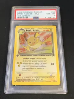 Pokemon TCG PSA 8 DARK RAICHU 83/82 Team Rocket - ENG ENGLISH 1st Edition - Image 2