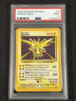 Pokemon TCG PSA 9 ZAPDOS 16/102 Set Base - 1999 SPANISH - Image 1
