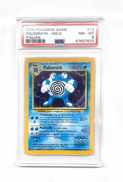 Pokemon TCG PSA 8 POLIWRATH Holo #13/102 Pokemon Set Base - 2000 ITALIANO - Image 1