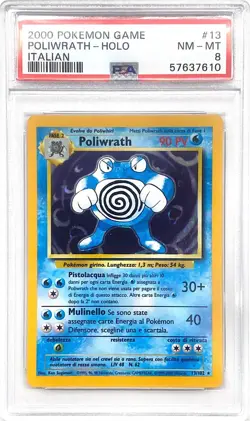 Pokemon TCG PSA 8 POLIWRATH Holo #13/102 Pokemon Set Base - 2000 ITALIANO - Image 2