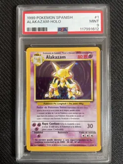 Pokemon TCG PSA 9 ALAKAZAM 1/102 Base Set - 1999 ENG ENGLISH - Image 1