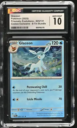 2025 Pokemon Prismatic Evolutions Promo Holo Glaceon #25 CGC 10 - Image 1