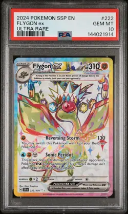 2024 POKEMON SSP EN-SURGING SPARKS ULTRA RARE #222 FLYGON EX PSA 10 - Image 1