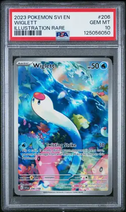 2023 POKEMON SVI EN-SCARLET & VIOLET ILLUSTRATION RARE #206 WIGLETT PSA 10 - Image 1