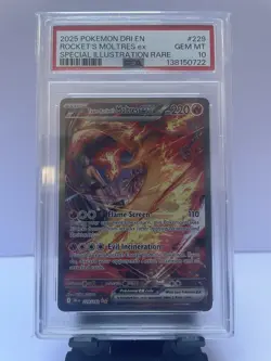 Pokemon TCG - Team Rockets Moltres EX 229/182 - SIR - Destined Rivals - PSA 10 - Image 1