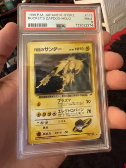 1999 POKEMON JAPANESE GYM 2 #145 ROCKET'S ZAPDOS-HOLO PSA 9 - Image 1