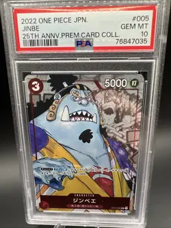 Jinbe 2022 One Piece Japanese 25th Anniversary Foil ST01-005 PSA 10 Gem MT - Image 1
