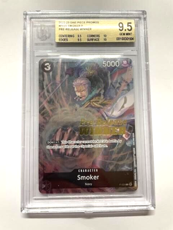 One Piece BGS 9.5 Promo SMOKER Pre-Release P-025 - 2022-23 Eng - Image 1