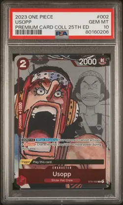 ONE PIECE PREMIUM BANDAI PREMIUM CARD COLLECTION 25TH EDITION USOPP - PSA 10 - Image 1