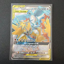 Pokemon Card Hidden Fates Moltres, Zapdos, Articuno GX 66/68 NM - Image 1