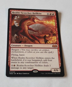 MtG Realm-Scorcher Hellkite (WOE-0145) Mythic Rare English MINT - Image 1