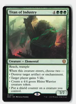Titan of Industry 117 Commander: Lorwyn Eclipsed Miscut Magic: The Gathering NM - Image 1