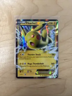 2016 Pikachu EX XY174 XY Black Star Promo Holo Ultra Rare Pokemon TCG Card LP/MP - Image 1