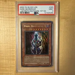 YUGIOH! Labyrinth of Nightmare 1st Edition Dark Necrofear LON-065 PSA 9 New Cert - Image 4
