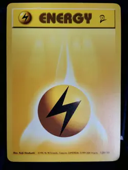 Pokemon TCG-Lightning Energy #128/130 Base Set 2-English NM - Image 1