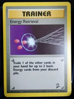 Pokemon TCG-Energy Retrieval Trainer #110/130-Base Set 2-English NM - Image 1
