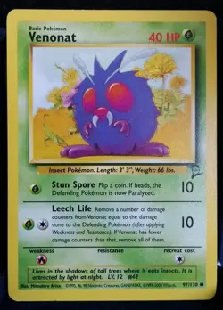 Pokemon TCG-Venonat #97/130-Base Set 2-English NM - Image 1