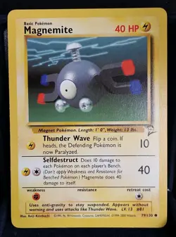 Pokemon TCG Magnemite #79/130-Base Set 2-English NM - Image 1