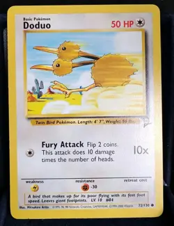 Pokemon TCG Doduo #72/130-Base Set 2-English NM - Image 1