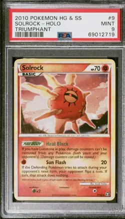 PSA 9 Mint Pokemon 2010 Solrock Heartgold Soulsilver Triumphant Holo Rare #9 - Image 1