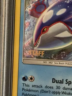 Pokemon 2018 Black Star Promo Kyogre Celestial Storm Staff PSA 8 POP 54 - Image 2