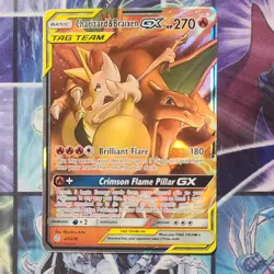 Pokemon Charizard & Braixen GX 22/236 Cosmic Eclipse Ultra Rare Holo 270 HP - Image 2