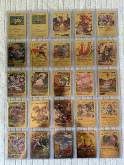 Lot Of 25 Gold Foil Fan Art Pokemon Cards - Image 1