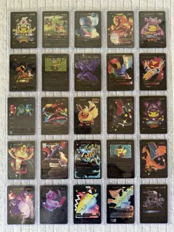 Lot Of 25 Black Foil Fan Art Pokemon Cards - Image 1