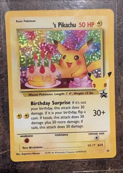 Pokemon TCG Celebrations- 25th Anniversary - Pikachu Birthday Card, #24 - Image 1