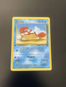 1999 Krabby 51 51/62 Common 1st First Edition Fossil Set Pokemon Card LP NM WOTC - Image 2