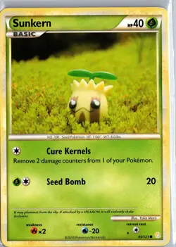 Sunkern - 85/123 - Common - HeartGold & SoulSilver Pokemon Card HP - Image 1