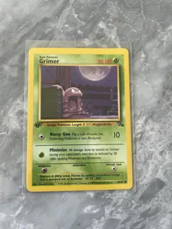 1999 Grimer 48/62 48 Common First 1st Edition Fossil Set Pokemon Card WOTC LP NM - Image 1