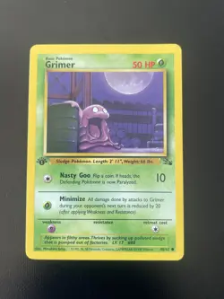 1999 Grimer 48/62 48 Common First 1st Edition Fossil Set Pokemon Card WOTC LP NM - Image 2