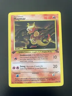 1999 Magmar 39/62 39 Uncommon 1st First Edition Fossil Set Pokemon Card LP NM - Image 2