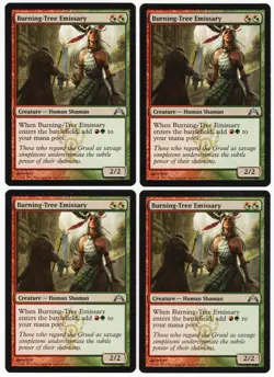 Burning-Tree Emissary x4 4x 2013 Gatecrash PLAYSET Uncommon Creature MTG NM AZ1 - Image 1