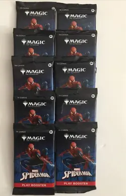 10 Spider-Man Play Booster Packs New Sealed Magic The Gathering - Image 1