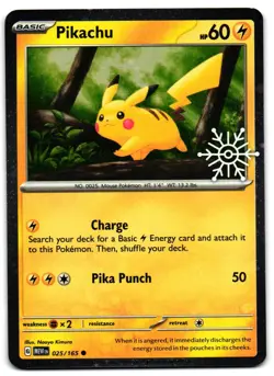 Pikachu 025/165 - Cosmos Holo Stamped Promo Pokemon TCG- M/LP Card - Image 1