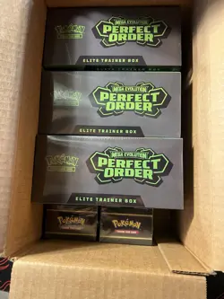 Pokemon Perfect Order 3 Elite Trainer Boxes ETB 2 Booster Bundle Lot 39 packs - Image 1