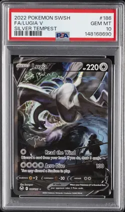 2022 POKEMON SWORD & SHIELD SILVER TEMPEST #186 FULL ART/LUGIA V PSA 10 - Image 1