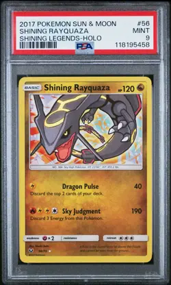 PSA 9 Shining Rayquaza Shining Legends Holo Pokemon Card #56 Mint - Image 1