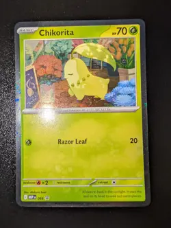 Chikorita (Cosmos Holo) 069 Holo Promo ME: Mega Evolution Promo Pokemon NM - Image 1