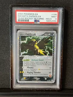 Pokemon 2004 Ex Rocket Returns Zapdos Ex Holo PSA 9 106/109 - Image 1
