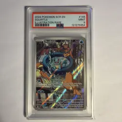 2024 POKEMON STELLAR CROWN IR ILLUSTRATION RARE SQUIRTLE 148/142 PSA 9 - Image 1
